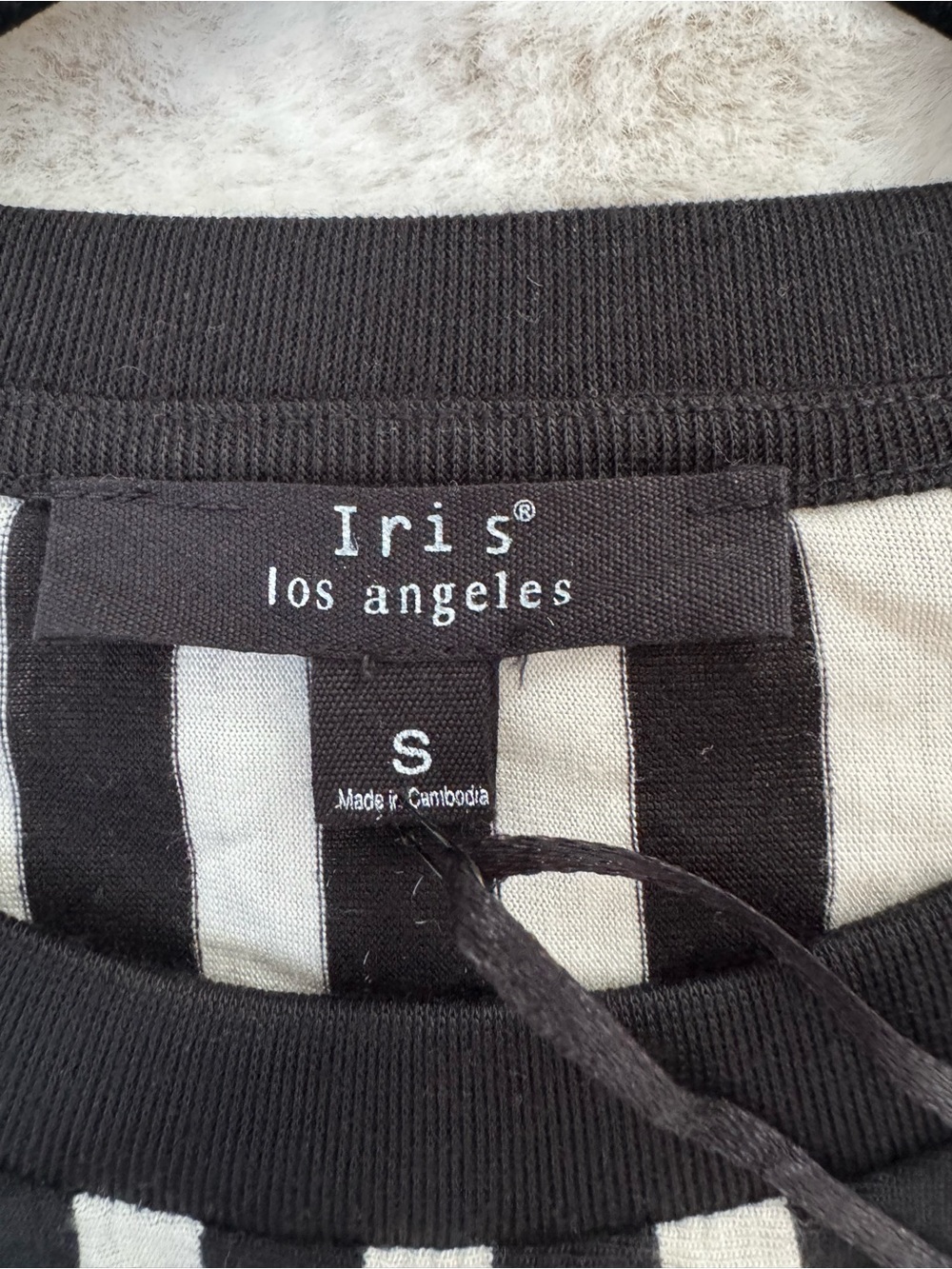 iris Los Angeles Black and White Striped Crewneck Tee - Picture 3 of 6